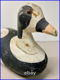 Oversized Wood Carved Old SquawithAmerican Duck Decoy, Good Age, Tack Eyes