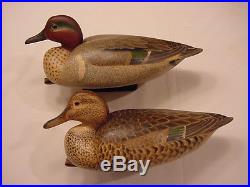 Pair Of Green-wing Teal Decoys By Frank Finney, Cape Charles, Va. Decoy