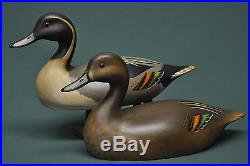 PAIR of Darkfeather Freedman PINTAIL duck decoy decoys ST. Clair style hollow