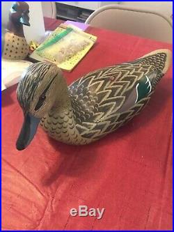 PAUL ARNESS HAND CARVED PAIR Pintail Wooden DUCK DECOYS Glass Eyes King City CA