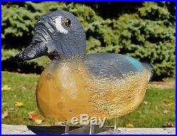 PRISTINE EXTREMELY RARE BW TEAL c1940 Animal Trap FACTORY #D-4 Wood Duck Decoy