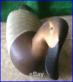 Pair Carved Canvasback Hunting Duck Decoys Signed Charlie Joiner Chestertown MD