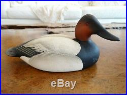 Pair Charlie Joiner Canvasback Drake Signed C. W. JOINER 1976 Duck Decoy Decoys
