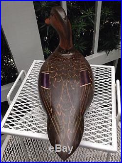 Pair Of Oversized Duck Decoy Blackducks By Lou Reineri In Ward Brothers Style