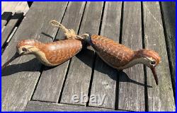Pair carl jensen carls shore birds plovers signed dated 93 Carved Hp Wood decoy