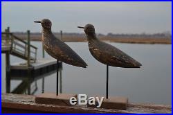 Pair of Antique Black-Bellied Plover Shorebird Decoys, Circa 1900-1910