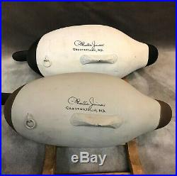 Pair of Canvasback Duck Decoy- Signed Charlie Joiner Chestertown MD