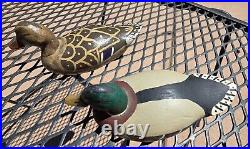 Pair of Clifford V. Schmidt Signed Miniature Mallard Decoys