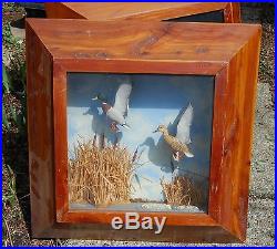 Pair of Duck Shadowboxes, hand painted/carved late 1940's from Chi V. L & A store