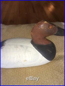 Paul Gibson 1902-1984 Hand Carved Canvas Back Drake Duck Decoy