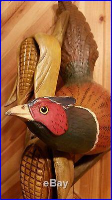 Pheasant, duck decoy, rooster wood carving by Casey Edwards