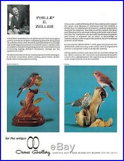 Phillip E. Zeller Huge Wood Decoys Display Case Blue Winged Teals Art Carvings