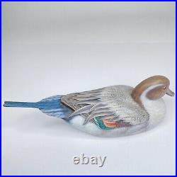 Pintail Duck Decoy Hand Carved Painted Low Head Unmarked Glass Eye 12 Long