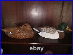 RARE J. Noble MENTZER Wooden Duck Decoys HAVRE DE GRACE MD 1983 Chesapeake Bay