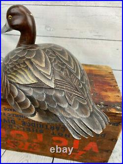 RARE Ken Harris Decorative Hen Bluebill Duck Decoy, Exceptional! NY Carver