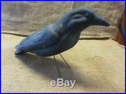 RARE Vintage Crow Decoy Glass Eyes Antique Hunting Bird Gun Geese Hunt 10034