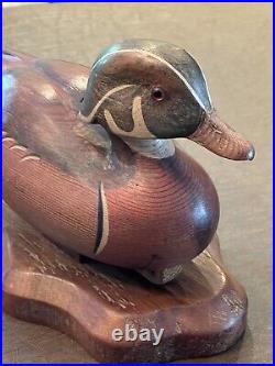 R. D. Lewis- Wood Duck Drake Wood Decoy Signed By Artist & Dated 2/4/80