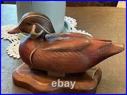 R. D. Lewis- Wood Duck Drake Wood Decoy Signed By Artist & Dated 2/4/80