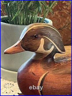 R. D. Lewis- Wood Duck Drake Wood Decoy Signed By Artist & Dated 2/4/80