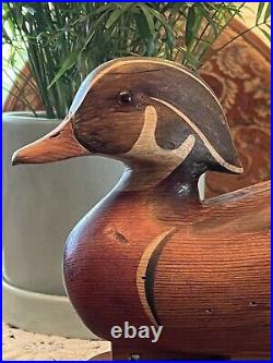 R. D. Lewis- Wood Duck Drake Wood Decoy Signed By Artist & Dated 2/4/80