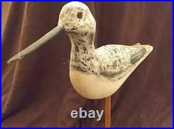 R Dunn Decoy Bird on Wood Stand, Signed RD on the Bottom Vintage