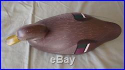 R Madison Mitchell black duck decoy signed and dated 1976