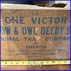 Rare 3 Victor original box of 1960's D8 decoys Lititz Pa Animal Trap Company MCM