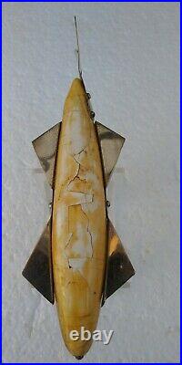 Rare Antique Vintage Old Wood Heddon Ice Decoy Minnow #400 in Perch Scale Color