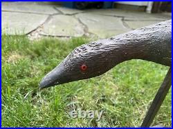 Rare Antique Vintage Wood & Canvas Flying Duck Decoy Tuveson Mfg Co with Tag