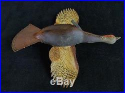 Rare & Beautiful Antique Carved Wood Turkey In Flight Signed George W Reinbold