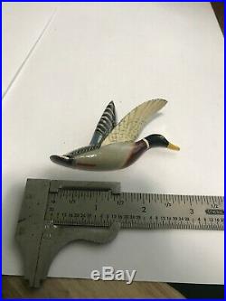 Rare Charles Perdew Original Wooden Duck Decoy Miniature Hat Lapel Pin Henry IL