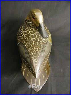 Rare Cline McAlpin Teal Carved Illinois Duck Decoy Mint Condition Stamped 60'S