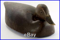 Rare Low Head Black Duck Decoy Carving By Billy Ellis Whitby, Ontario Carver