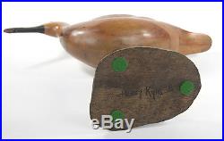 Rare Old Tom Taber Hersey Kyle Wood Duck Decoy Shore Bird Sand Signed Wormwood