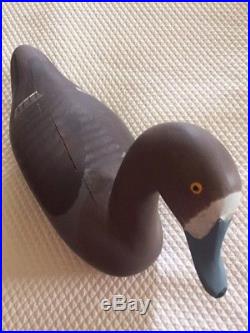 Rare Pair of signed High Neck Blue Bill Duck Decoys by Captain Harry Jobes