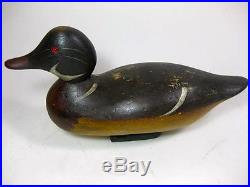 Rare Standard Grade Mason Wood Duck Decoy NO 1 Red Glass Eye RARE