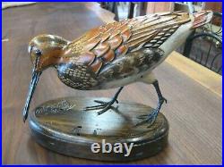 Rare Standing Tom Taber Woodcock Decoy / Wood Carved Timberdoodle / Excellent