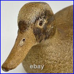 Rare! Vintage 1990's 12 Hand Carved Solid Wood Female Green-Winged Teal Decoy