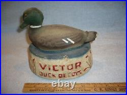 Rare Vintage Victor Duck Decoy Advertising dealer counter Display free shipping