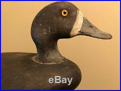 Rare antique Stevens Brothers blue bill antique duck decoy Weedsport NY hunting