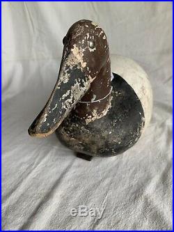 Rare, hand carved original painted canvas back duck decoy Gus Moak