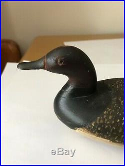 Rare, vintage Long Island wooden duck decoy. 7 long