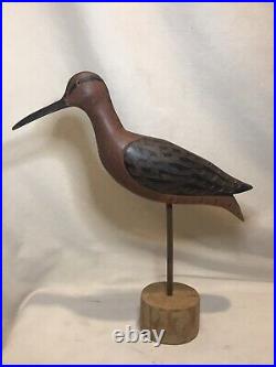 Red knot shorebird curlew sandpiper carved wooden decoy vintage