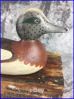 Restored Mason Standard Grade Glass Eye Widgeon Wigeon Duck Decoy Patrick Kane