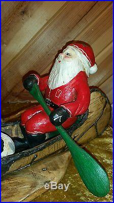 Santa Claus woodcarving, duck decoy, fish decoy, Christmas gift, Casey Edwards