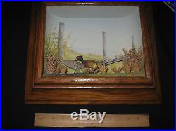 Signed 1940s Miniature Decoy Diorama by RODELL with Ring-Necked Pheasants No Resv