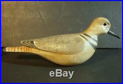 Signed Antique Shore Bird Decoy H. V. Shourds Hand Carved & Painted on Stand