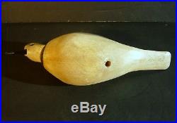 Signed Antique Shore Bird Decoy H. V. Shourds Hand Carved & Painted on Stand