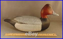 Signed H. V. Shourds 1983 Wooden Knot Head Redhead Drake Duck Decoy No Reserve