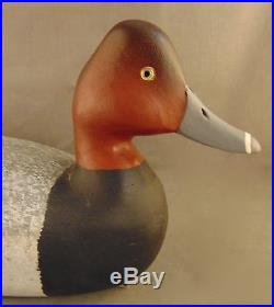 Signed H. V. Shourds 1983 Wooden Knot Head Redhead Drake Duck Decoy No Reserve